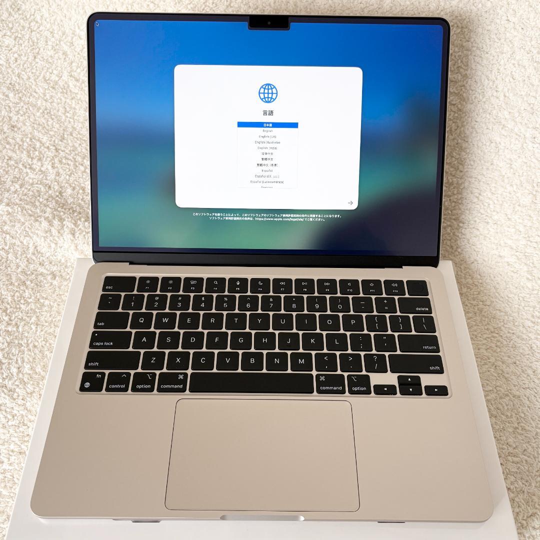 【美品】MacBook Air M2 512GB SSD 16GB RAM