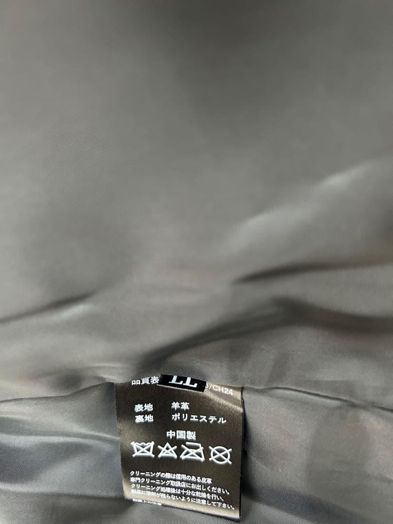 LIUGOO 本革 シングルライダースジャケット メンズ