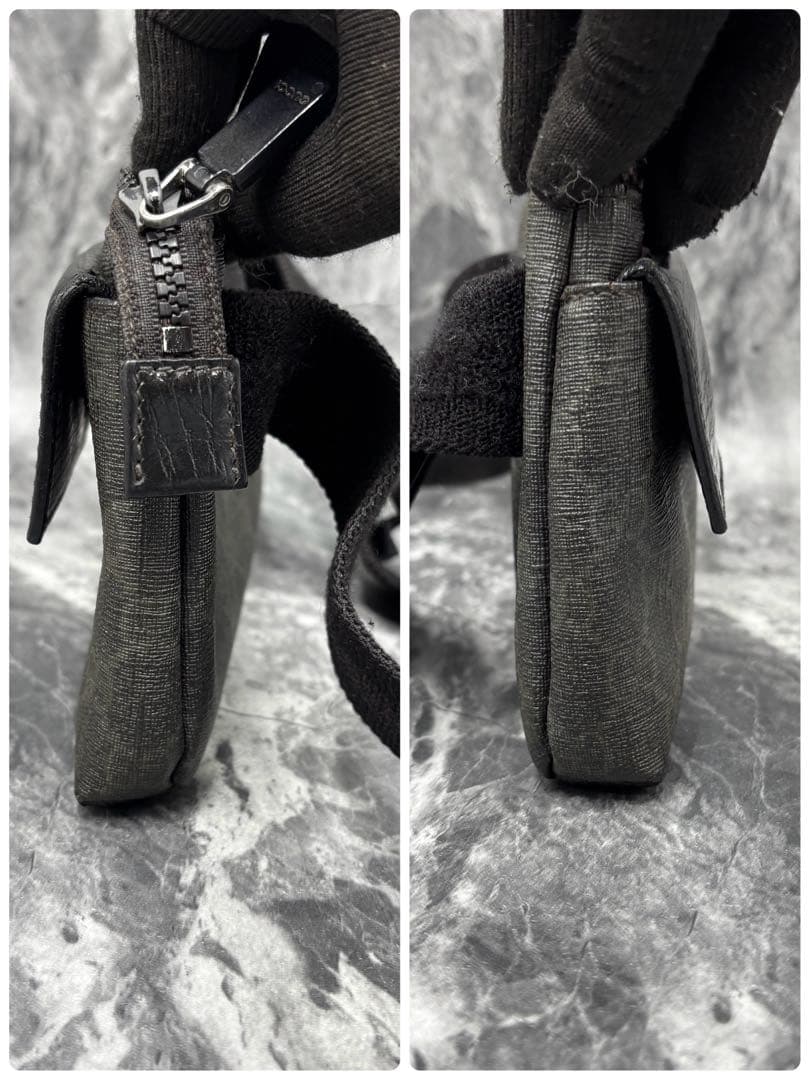 ✨美品✨GUCCI ウエストポーチ GG ボディバッグ レザー PVC 黒