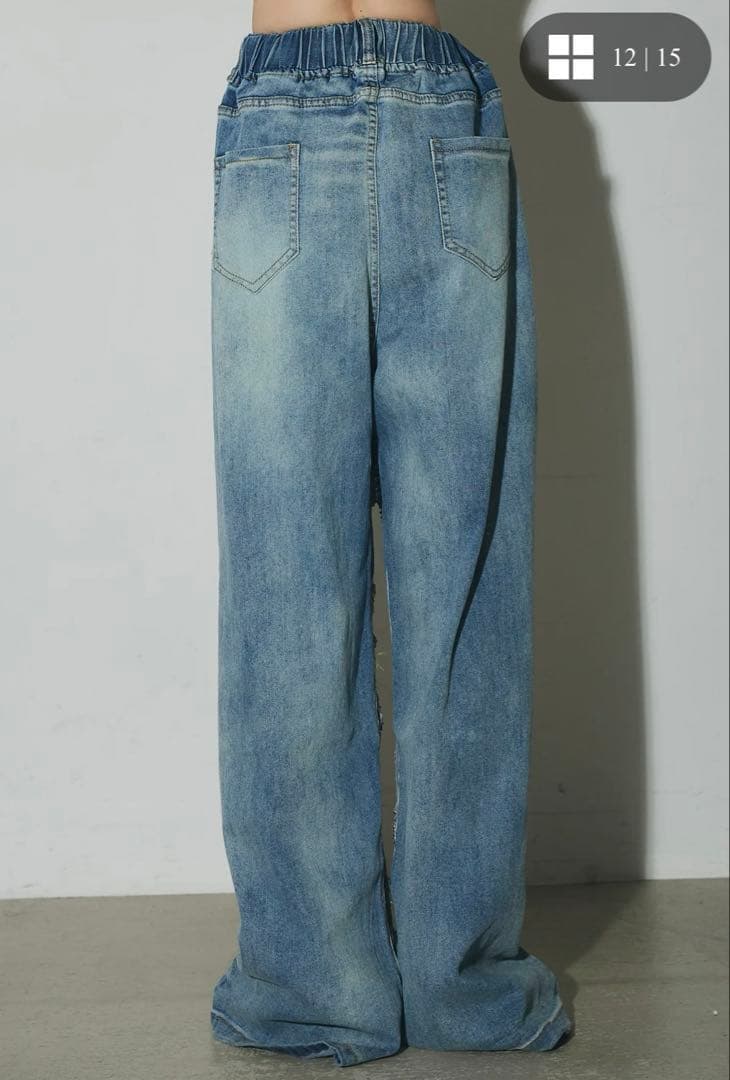 ANDREA&CO.　デニムビジュー刺繍パンツ 新品タグ付き