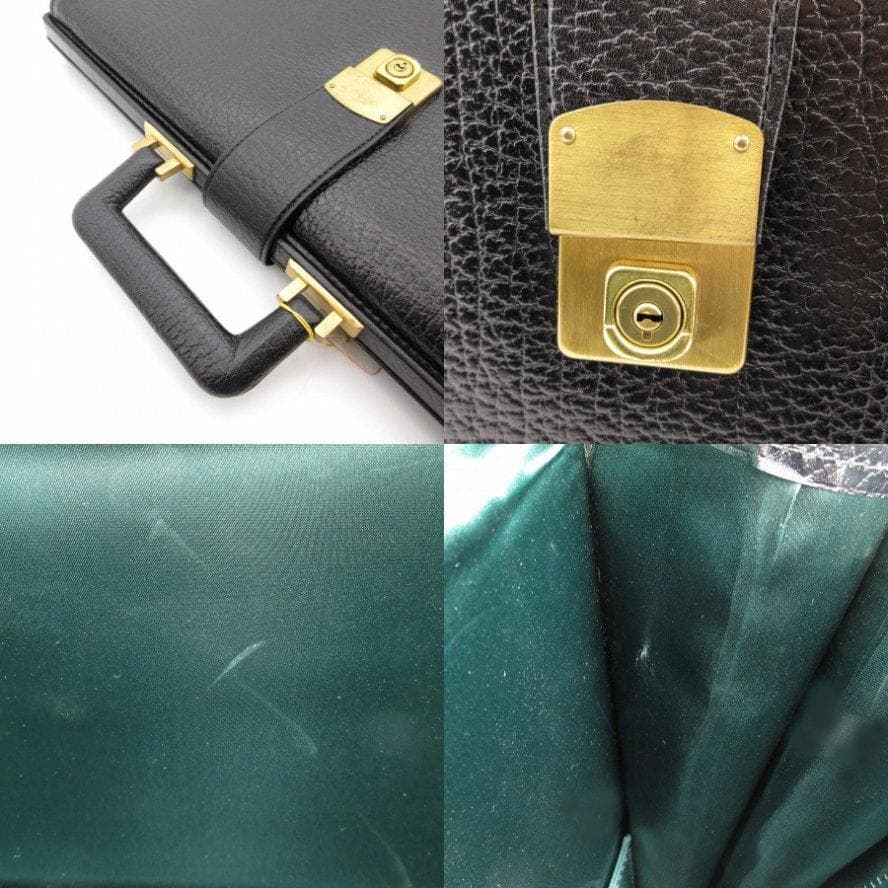 美品 ダレスバッグ ビジネスバッグ レザー 黒 ブラック 30-25111308