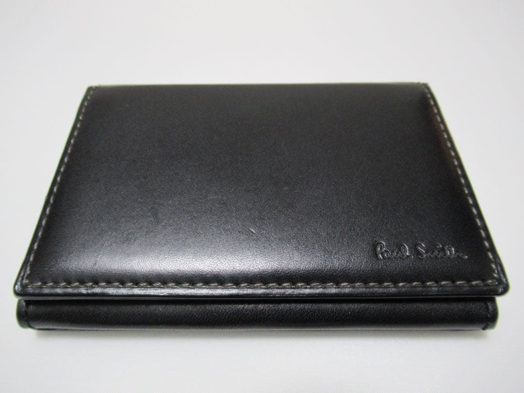 ポールスミス 新品！オールドレザーマルチストライプ入り牛革名刺入れ カードケース