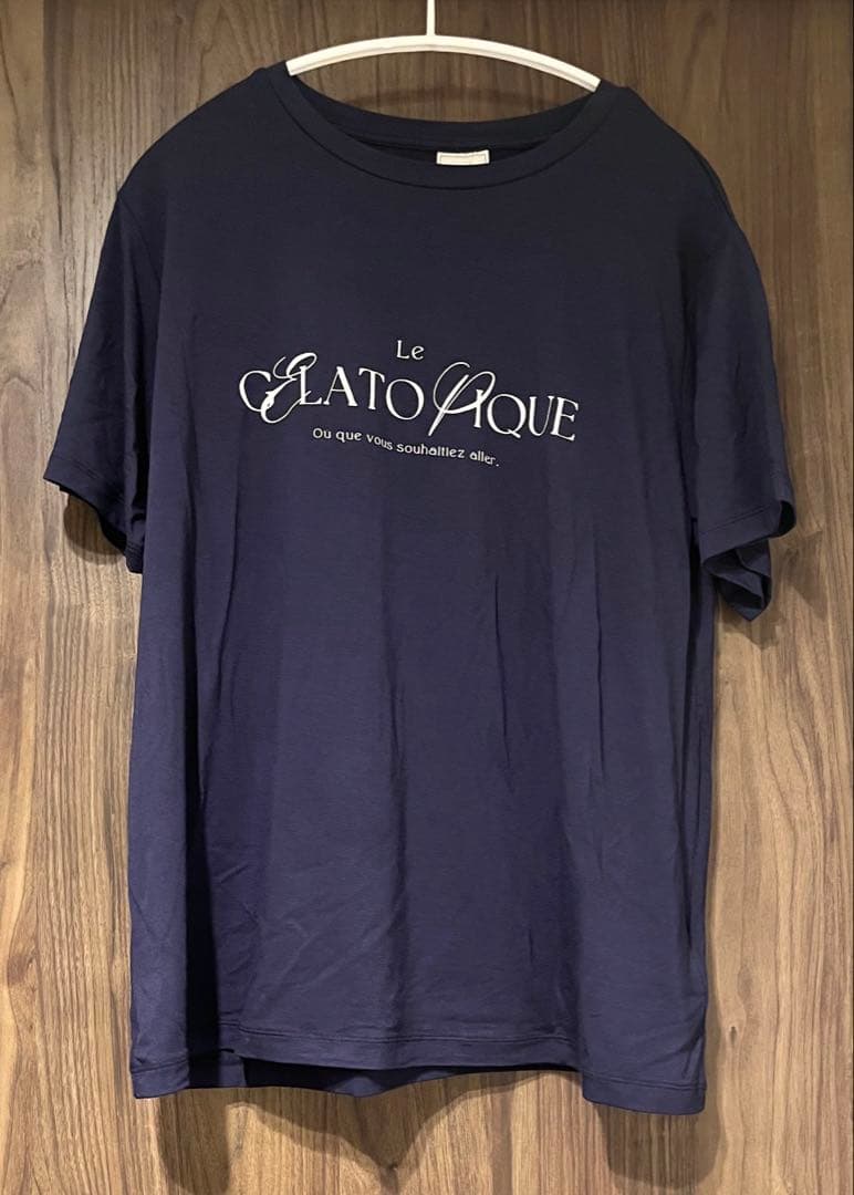 gelato pique ロゴTシャツ&花柄ショートパンツセット　ネイビー