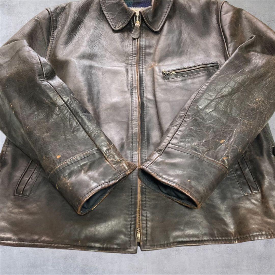 80s Vintage SamWalker シングルライダース エアロレザー馬革