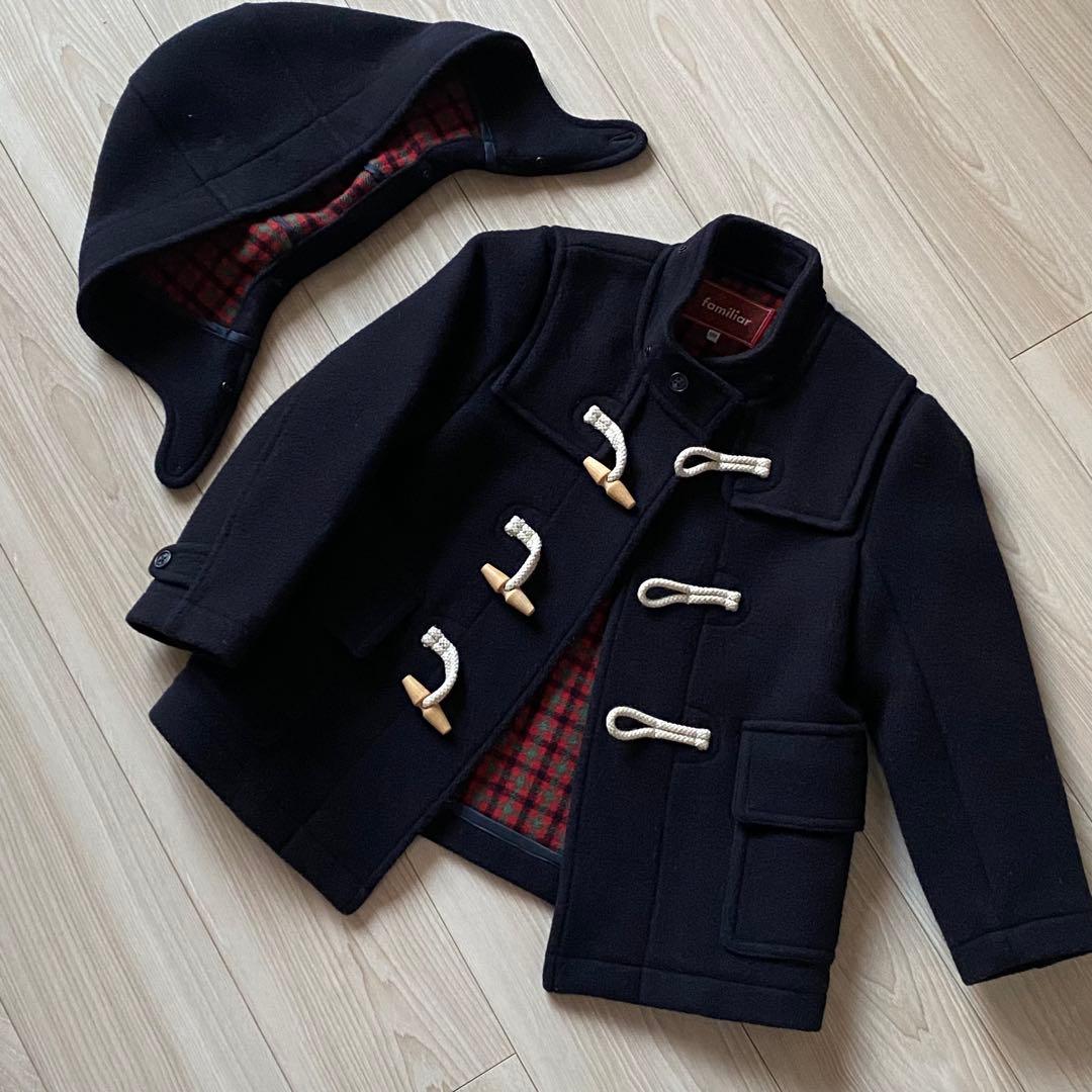 ファミリア　ダッフルコート　紺色　120