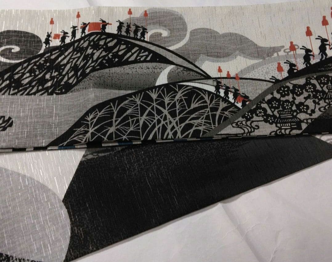 ワッカwakka　良い歯の日＆いざお江戸!! リバーシブル半幅帯