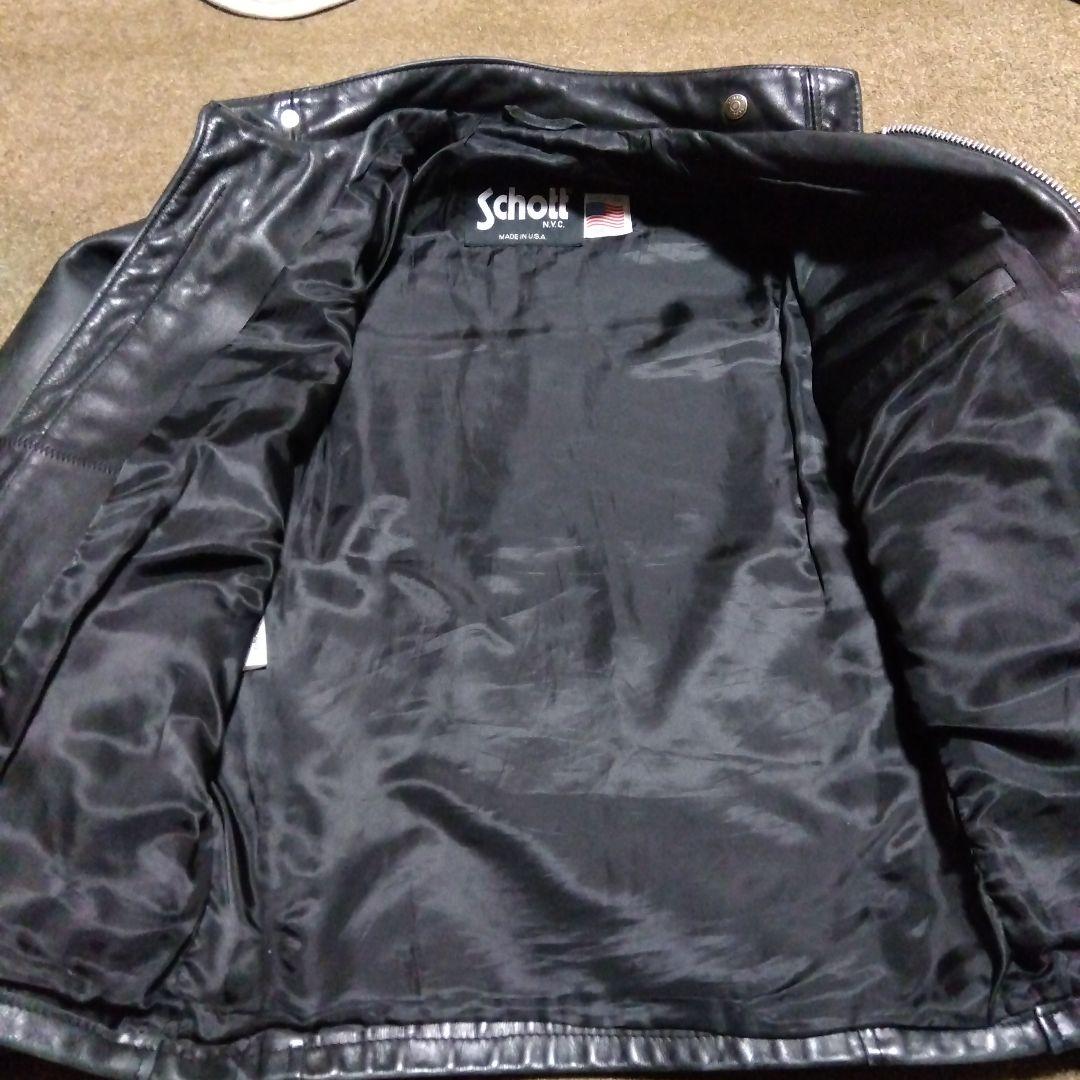 34inch アメリカ製 Schott シングルライダースジャケット