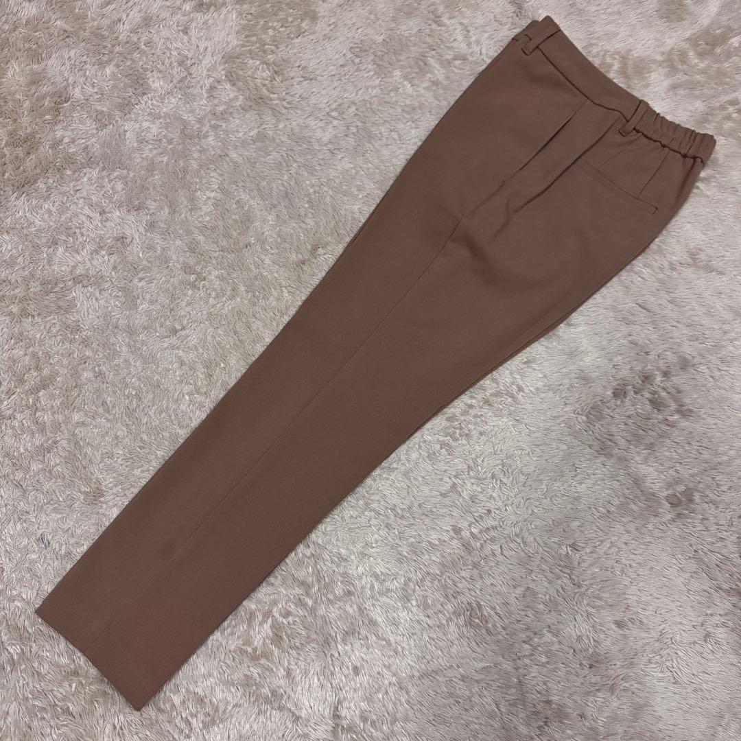 【洗えるスーツ】PLST セットアップ パンツスーツ 上L 下M キャメル 秋冬