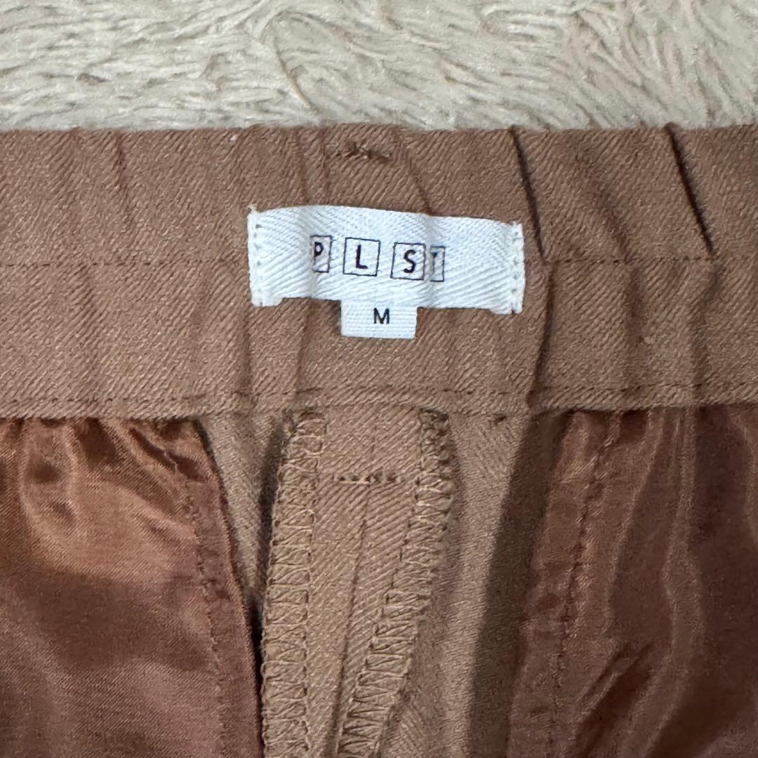 【洗えるスーツ】PLST セットアップ パンツスーツ 上L 下M キャメル 秋冬