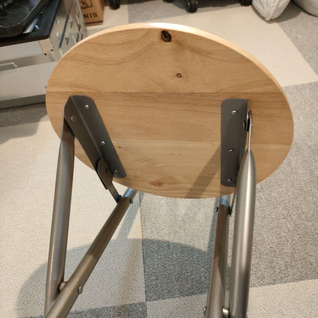 折りたたみ椅子 木製 丸椅子 4脚セット 背もたれ 北欧風 折りたたみチェア