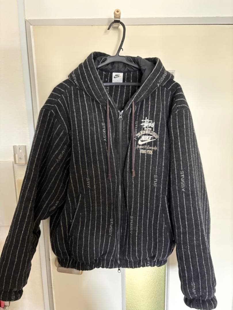 Stussy × Nike striped wool jacket L