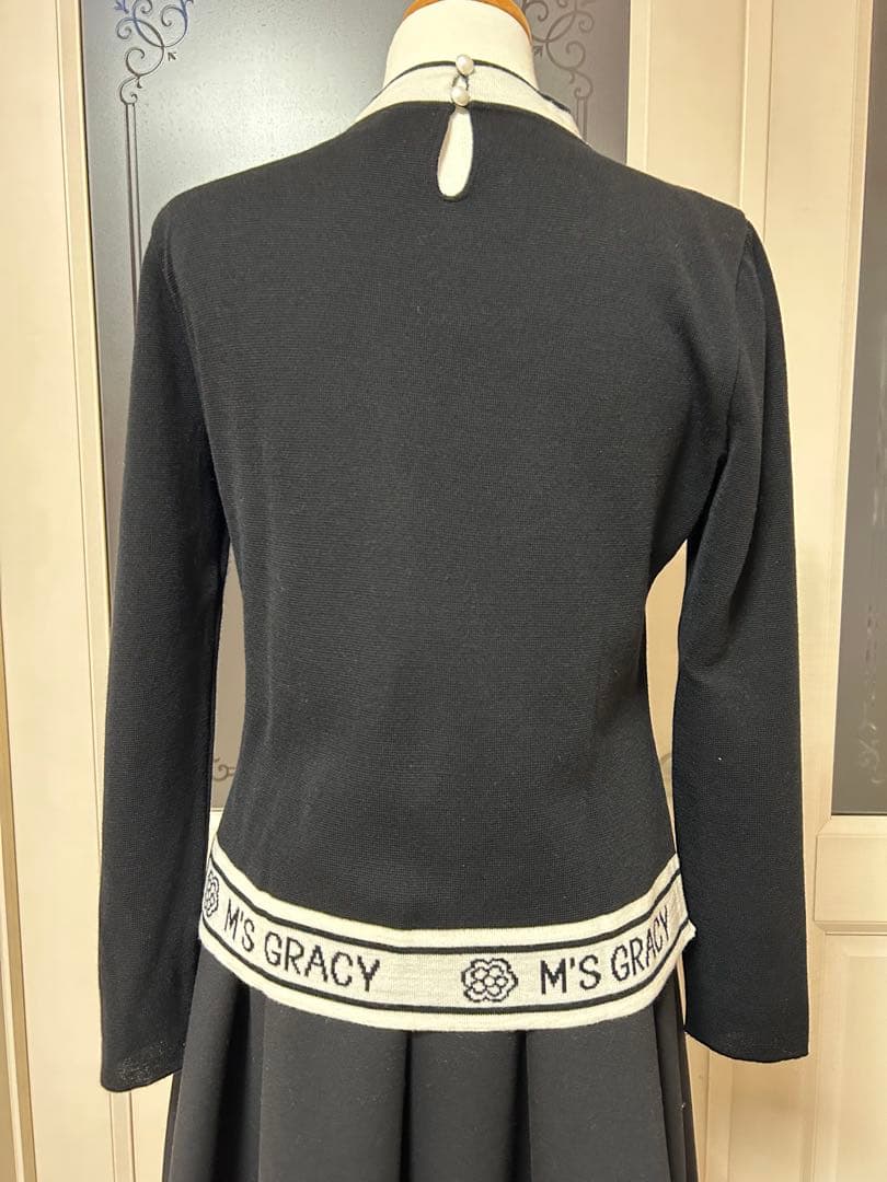 M's Gracy リボン付き黒ニットセーター　40♡美品