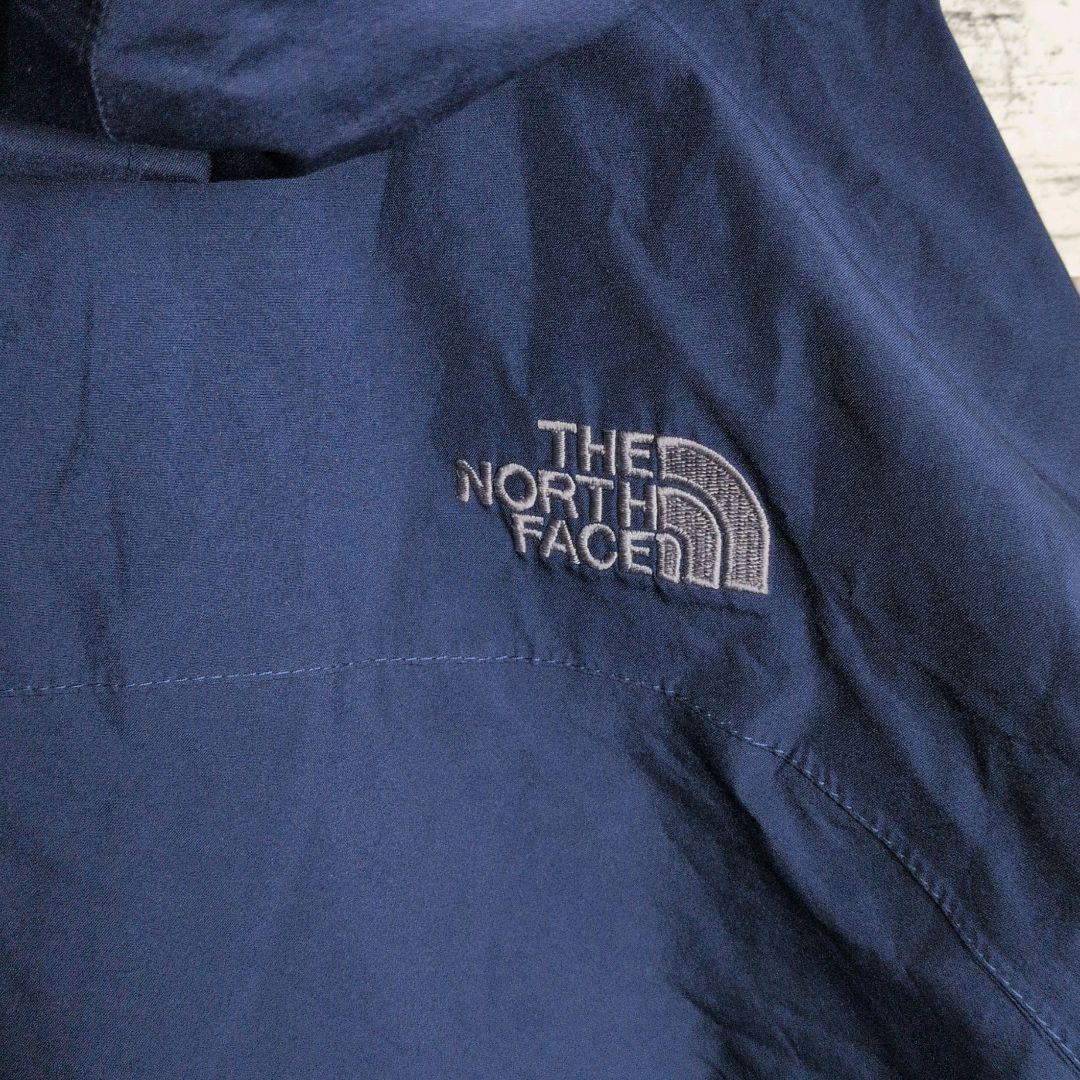 ノースフェイス マウンテンパーカー ゴアテックス 刺繍ロゴ メンズ古着ネイビー