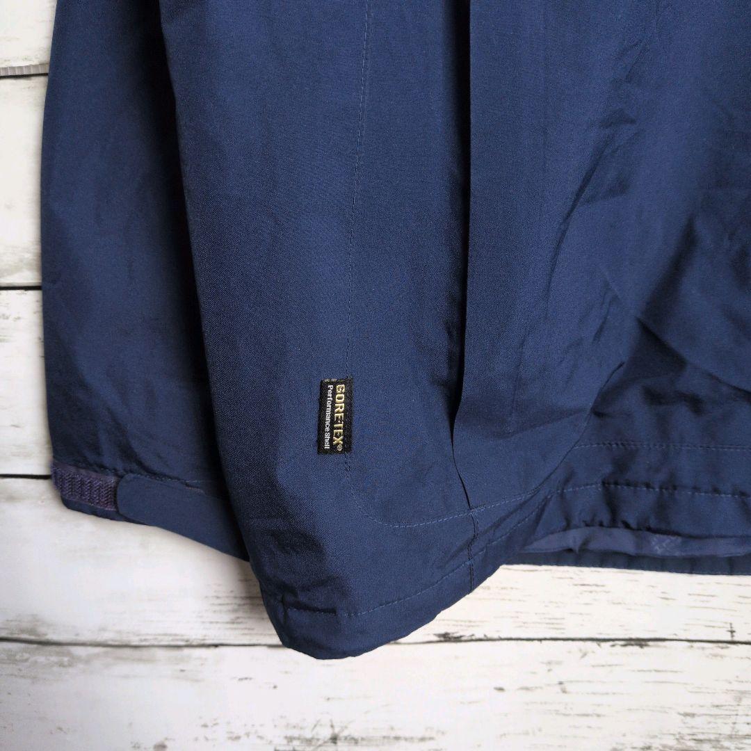 ノースフェイス マウンテンパーカー ゴアテックス 刺繍ロゴ メンズ古着ネイビー