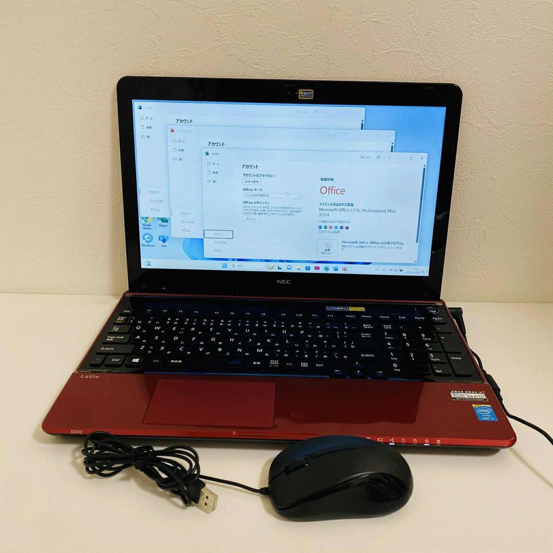 Y5 NECノートパソコンSSDメモリ8G高速 WEBカメラ Windows11