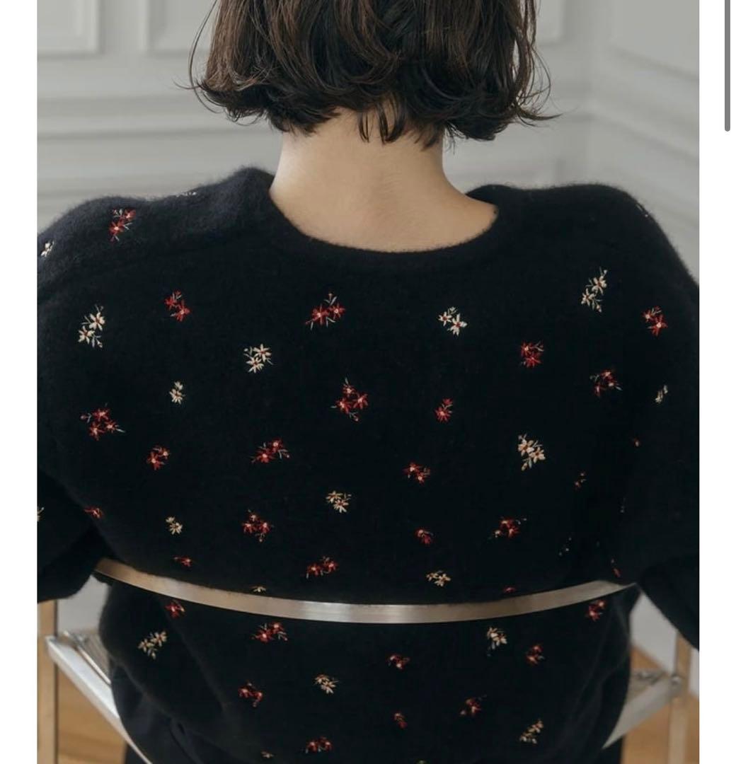 トップス CREDONA FLOWER EMBROIDERY KNIT JACKET