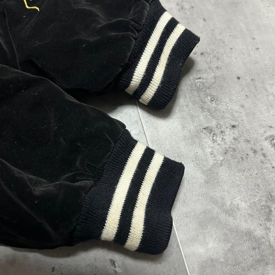 90s ベロア スカジャン ドラゴン 鷹 別珍 スーベニアジャケット JJJ着用