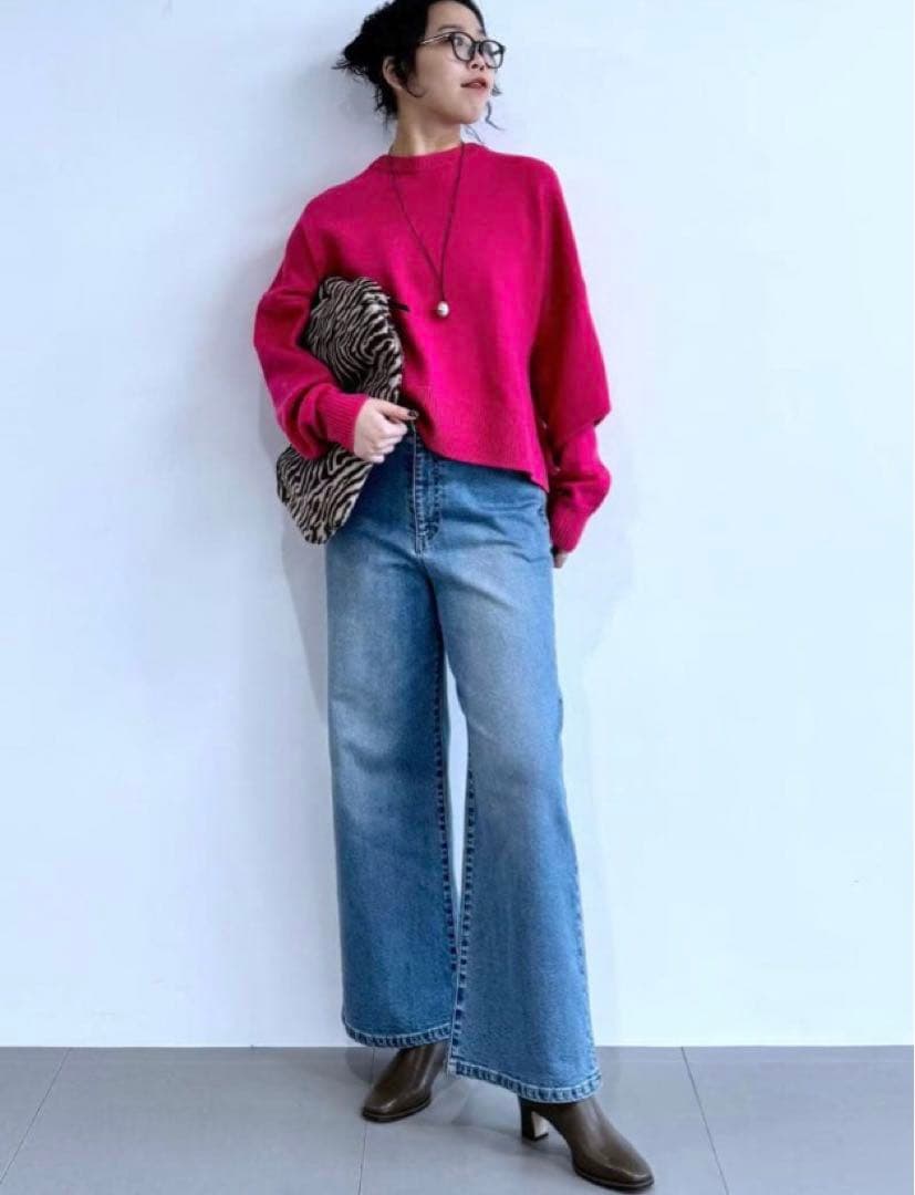 試着のみ♪ソフトウエストワイドデニムパンツ【現在販売中】バンヤードストーム