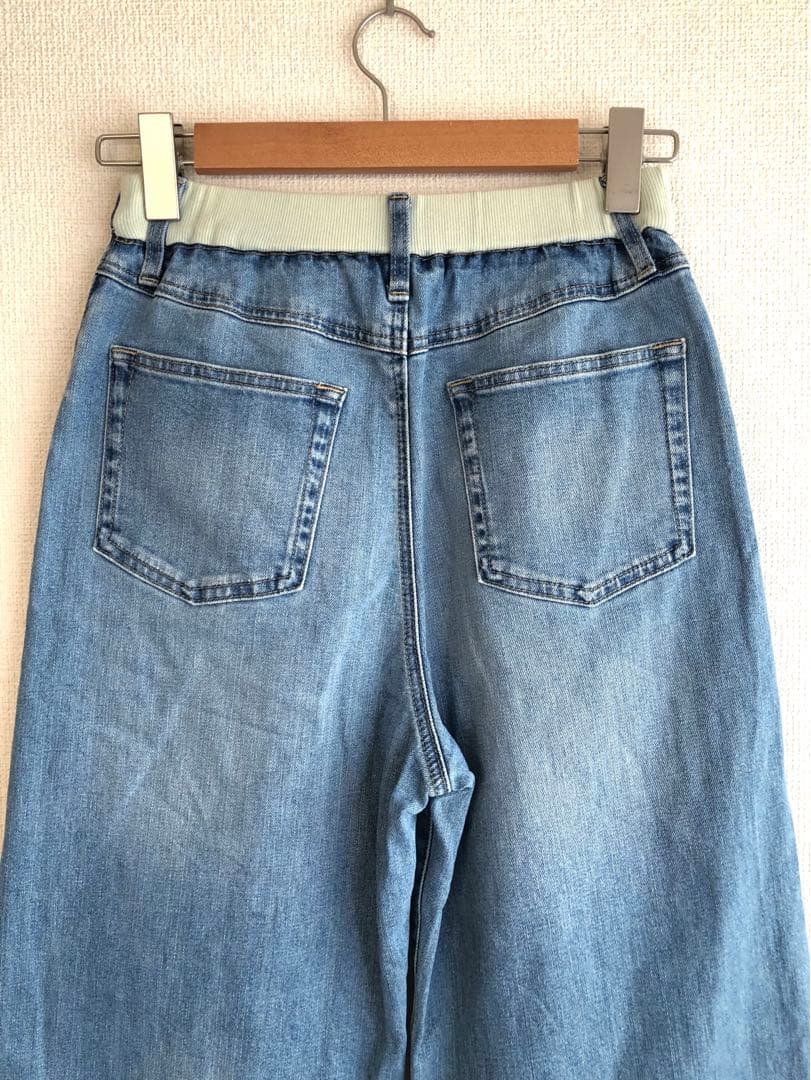 試着のみ♪ソフトウエストワイドデニムパンツ【現在販売中】バンヤードストーム