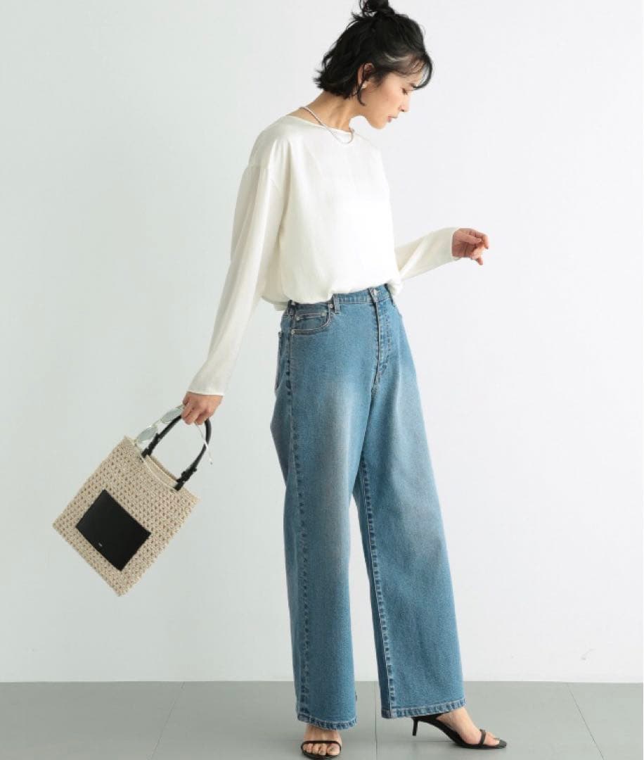 試着のみ♪ソフトウエストワイドデニムパンツ【現在販売中】バンヤードストーム