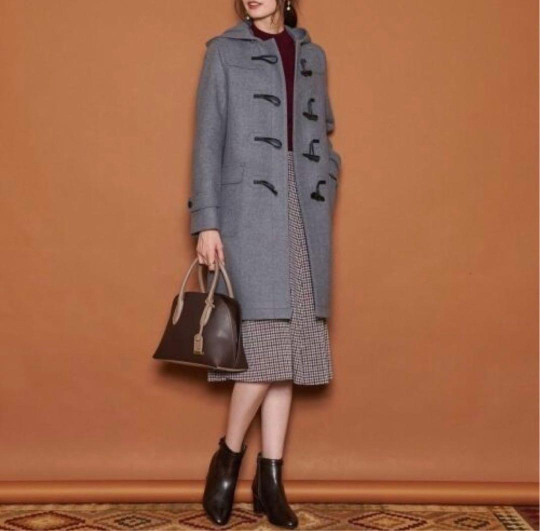 【極美品】ジェイプレス/スーパー100S二重織メルトンダッフルコート/グレー/L