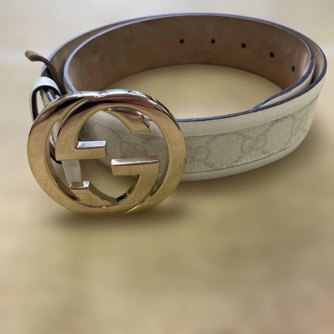 REO GUCCI ベルト インターロッキング グッチシマ GGレザー