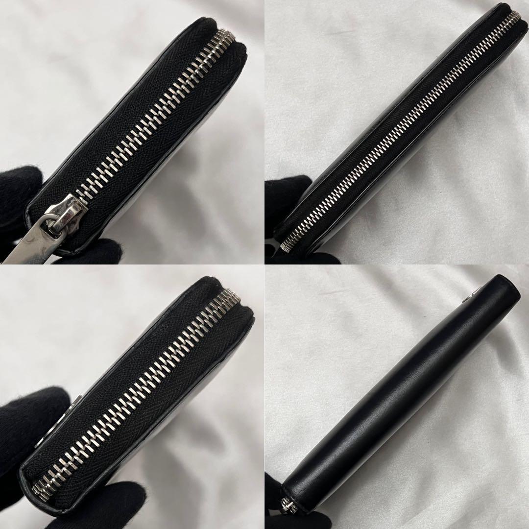 ◇箱・袋付き極美品◇サンローラン　長財布　カーフレザー　ブラック　YSLロゴ