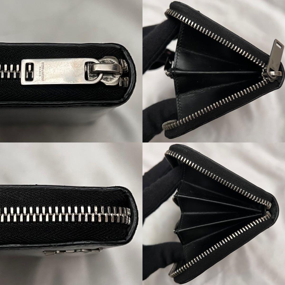 ◇箱・袋付き極美品◇サンローラン　長財布　カーフレザー　ブラック　YSLロゴ