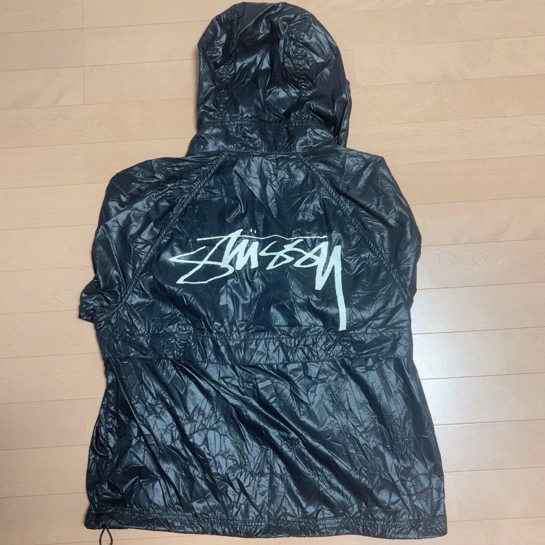 Stussy シェルジャケット ブラック シワ加工