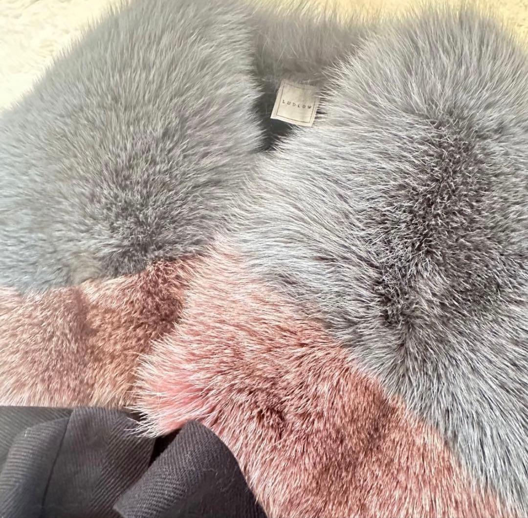 【美品】ラドロー LUDLOW ふわふわ フォックスファー マフラー ショール