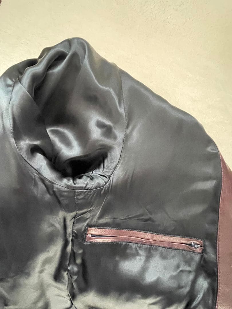 DOLCE&GABBANAシープスキン★ダークブラウンレザージャケット46/M