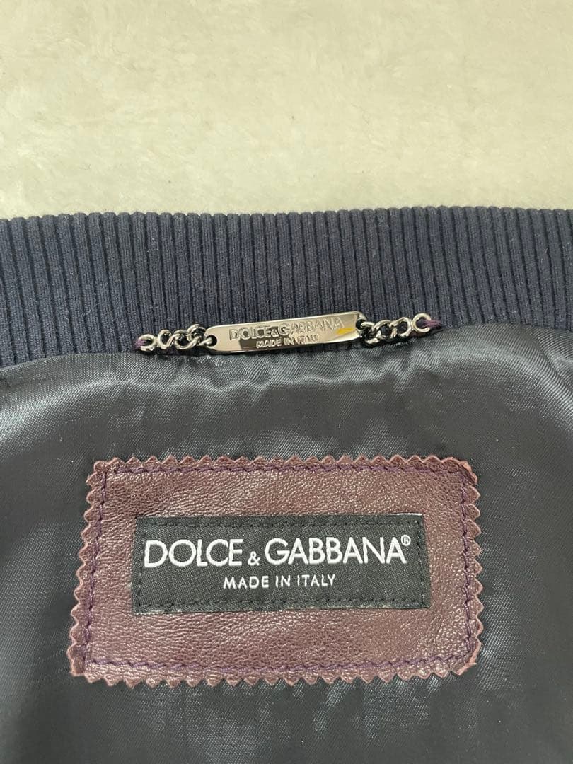 DOLCE&GABBANAシープスキン★ダークブラウンレザージャケット46/M