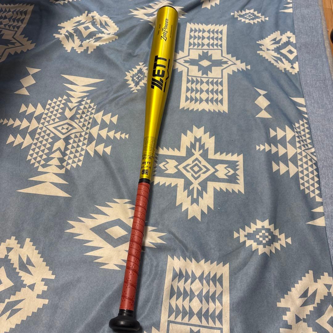 ZETT 硬式バット ゴールド レッドグリップ