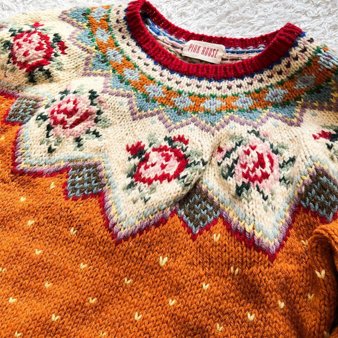 PINK HOUSE ピンクハウス ウールニット　お花　フラワー　希少