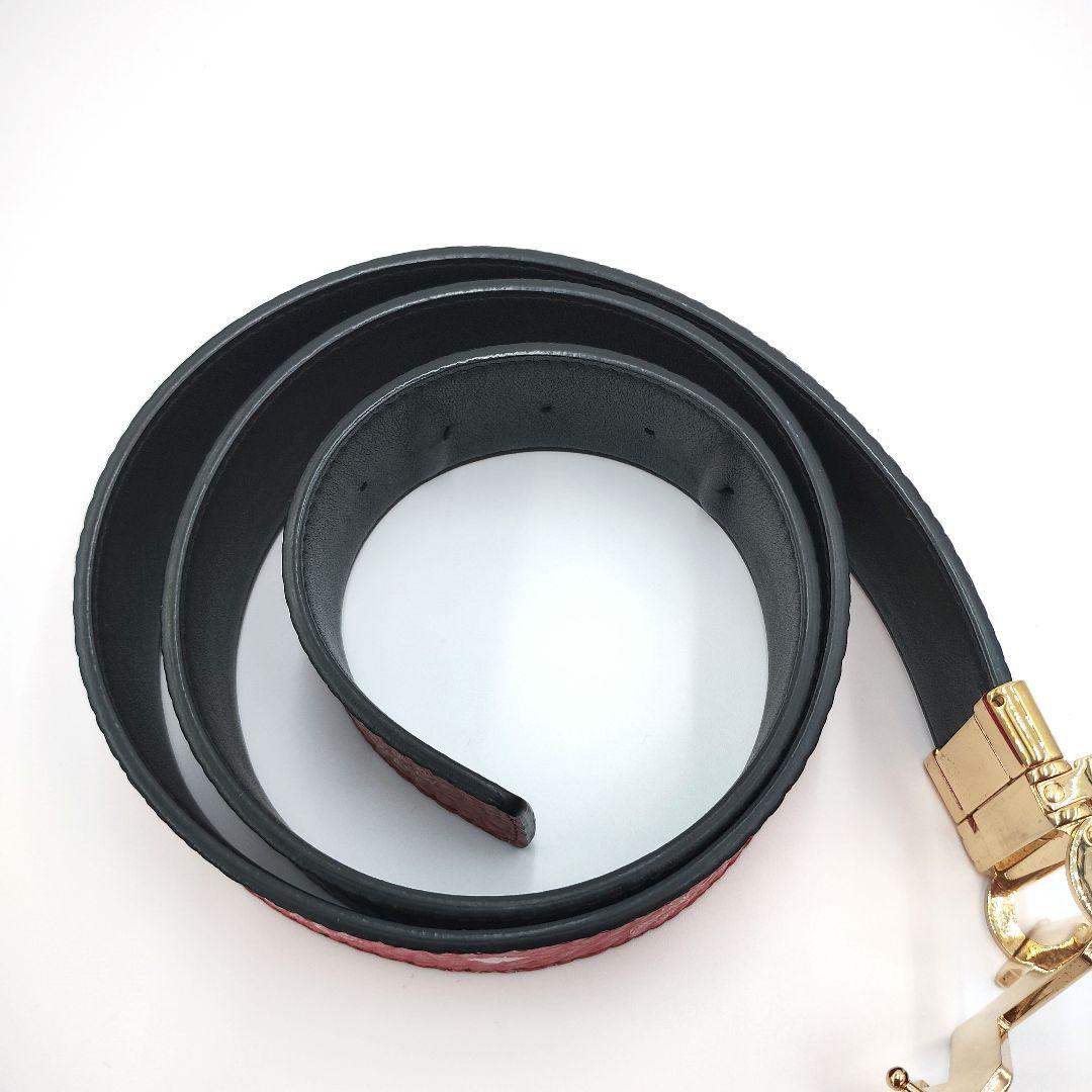 MCM ゴールド バックル ベルト レザー レッド　希少品