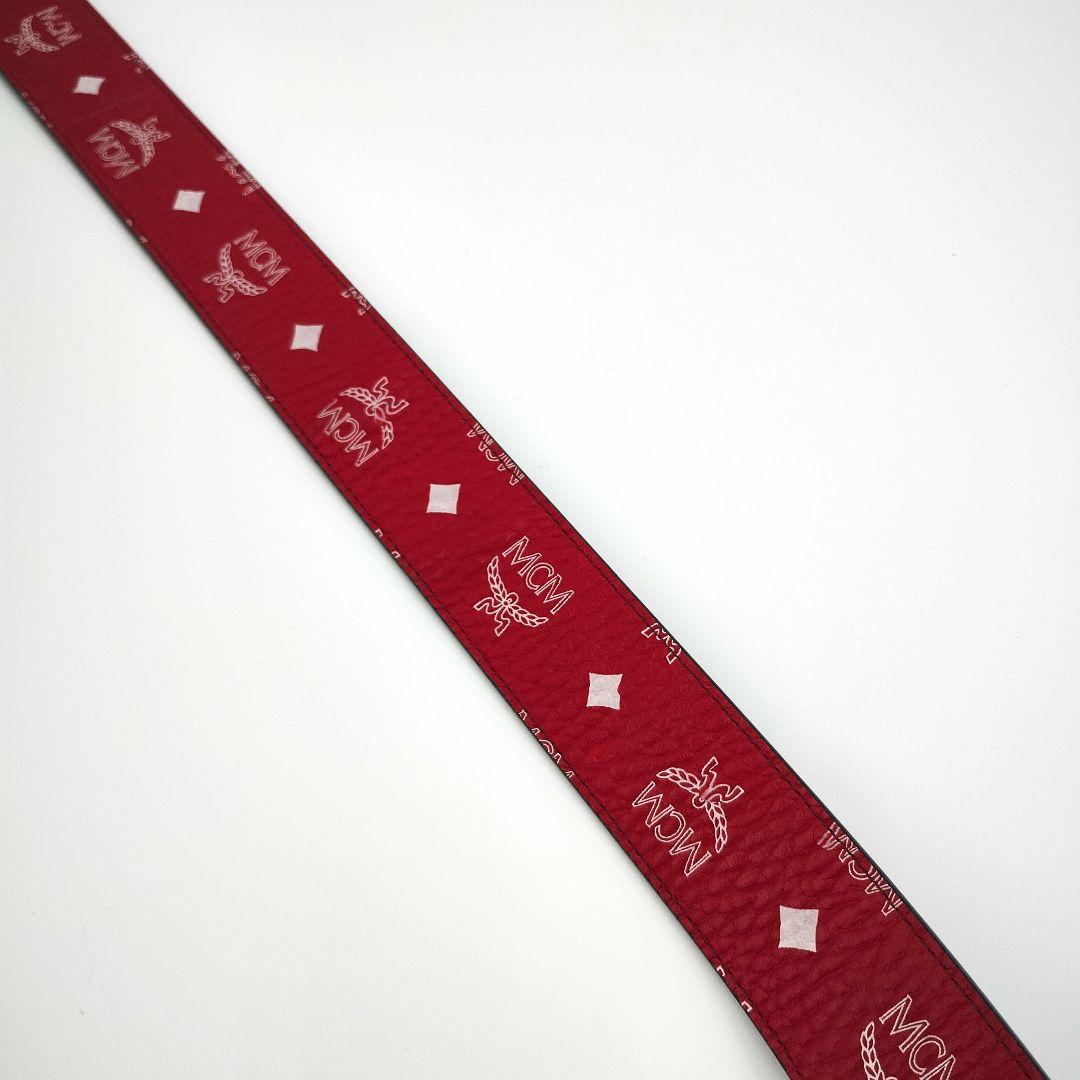 MCM ゴールド バックル ベルト レザー レッド　希少品