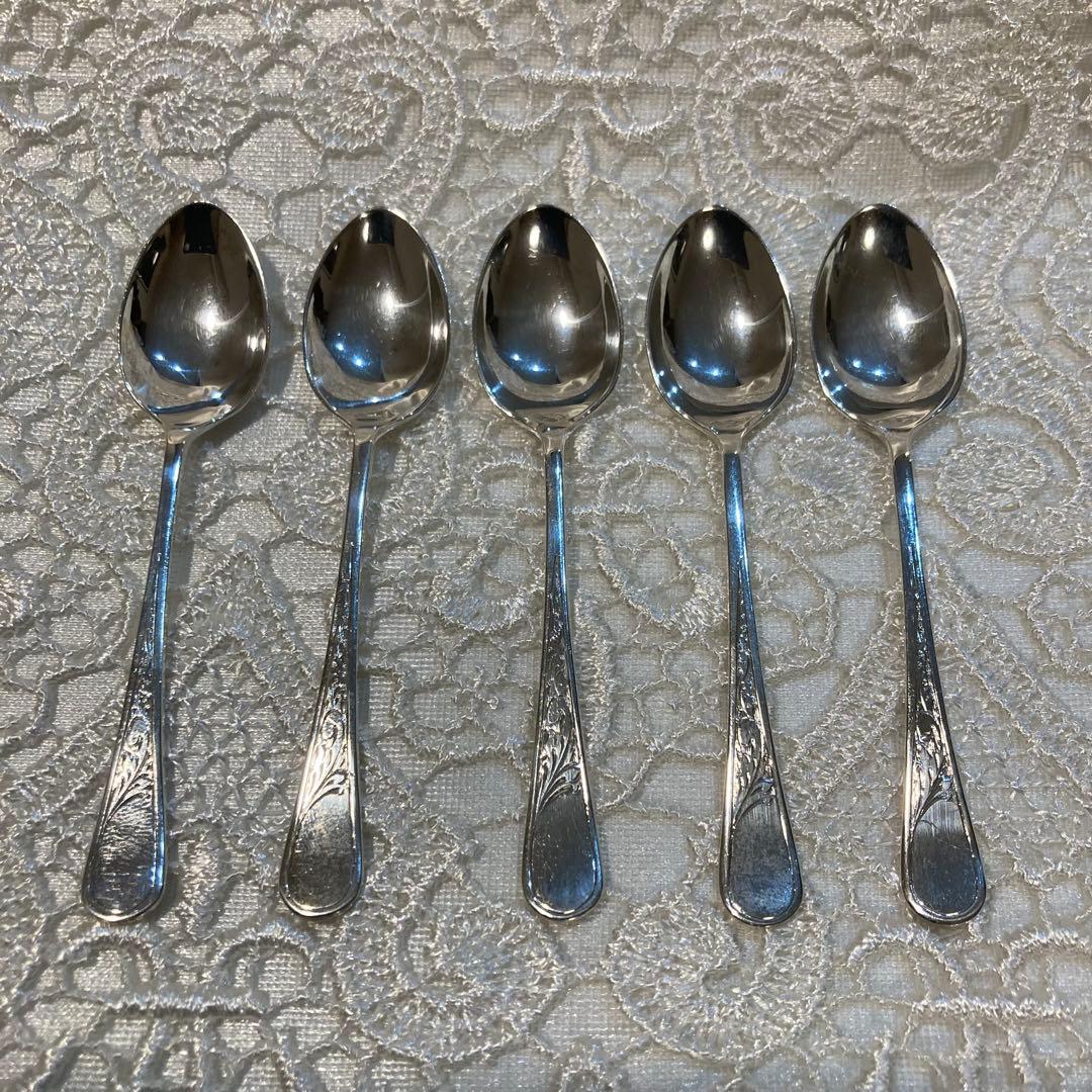04 純銀製デミタススプーン5本セット