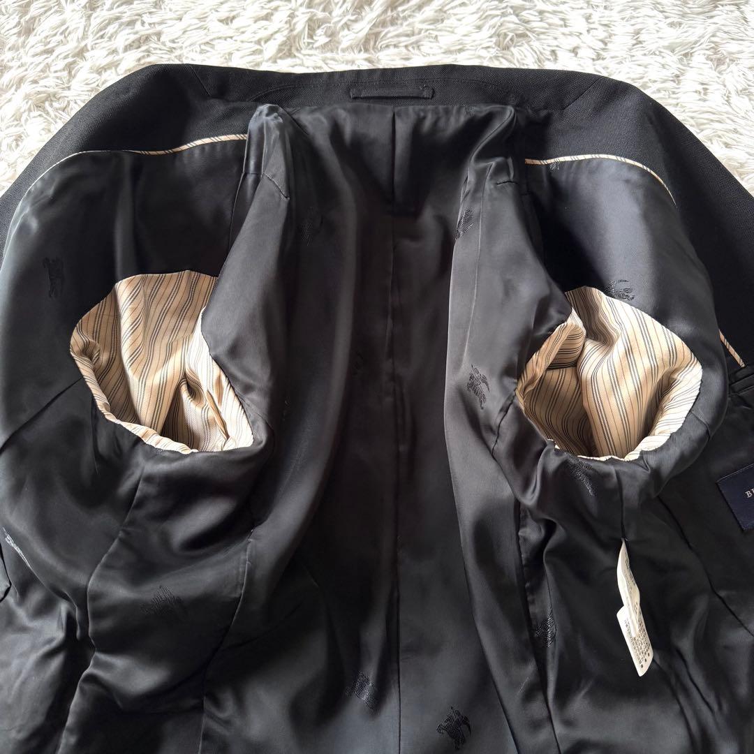 極美品　バーバリーロンドン パンツスーツ シルク　ノバチェック ホースロゴ　黒