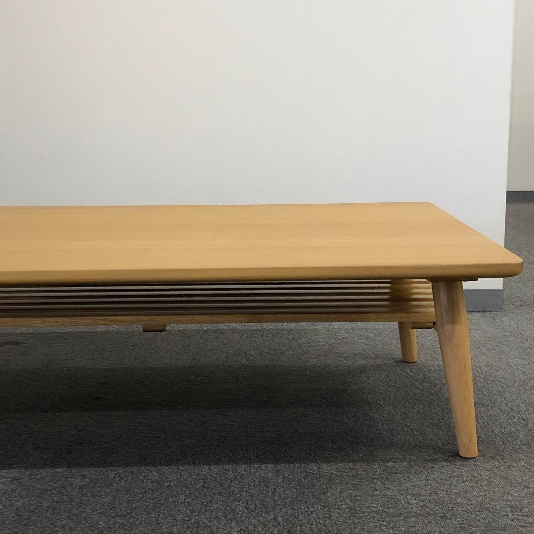 訳あり ローテーブル 座卓 120cm×80cm 棚付き 木製 ナチュラル