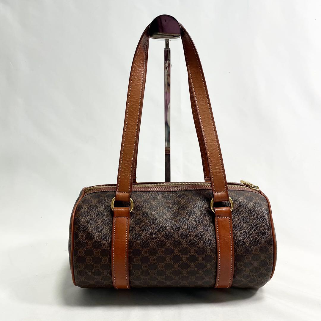 セリーヌ マカダム ハンドバッグ ミニボストンバッグ 筒型 大容量 多機能 ロゴ