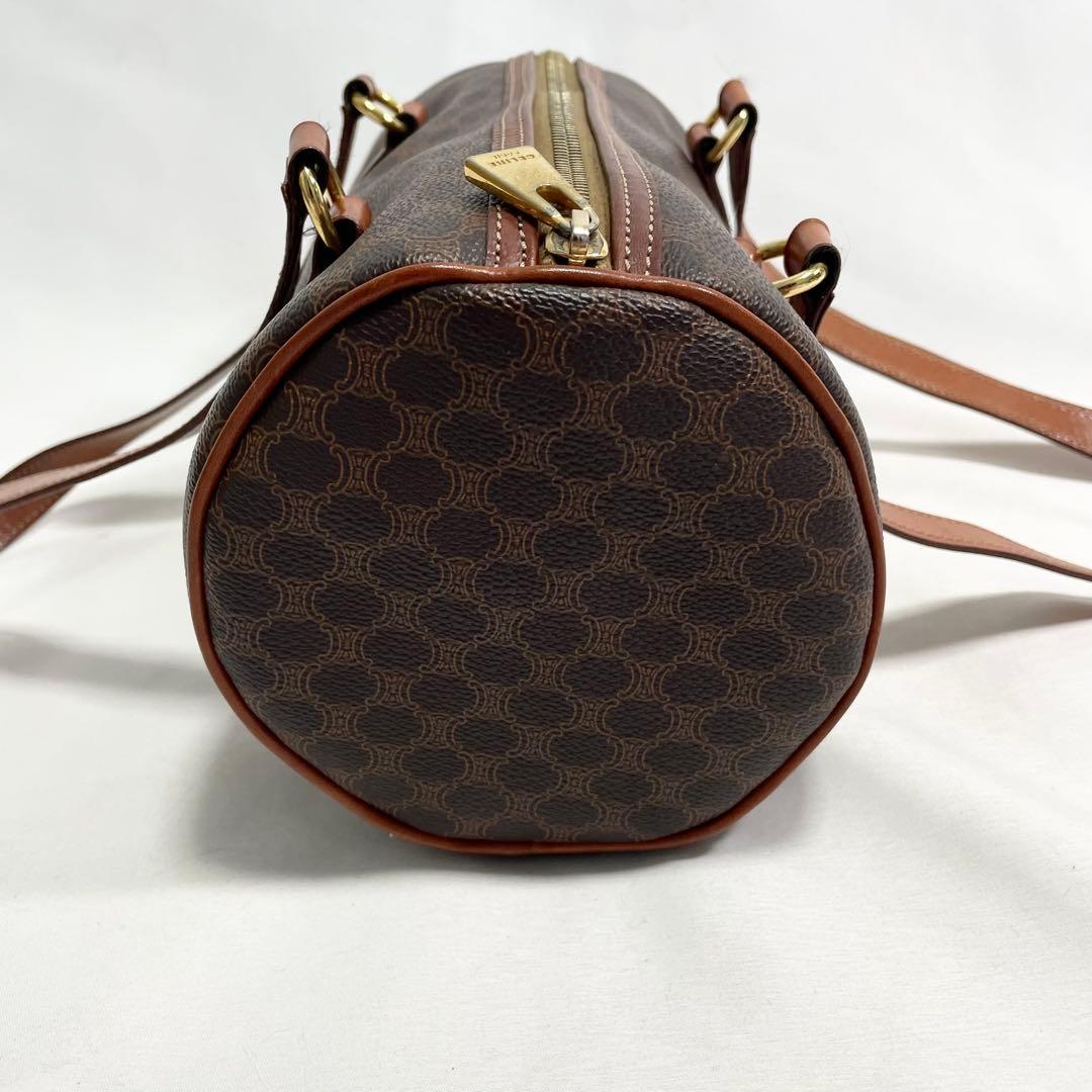 セリーヌ マカダム ハンドバッグ ミニボストンバッグ 筒型 大容量 多機能 ロゴ