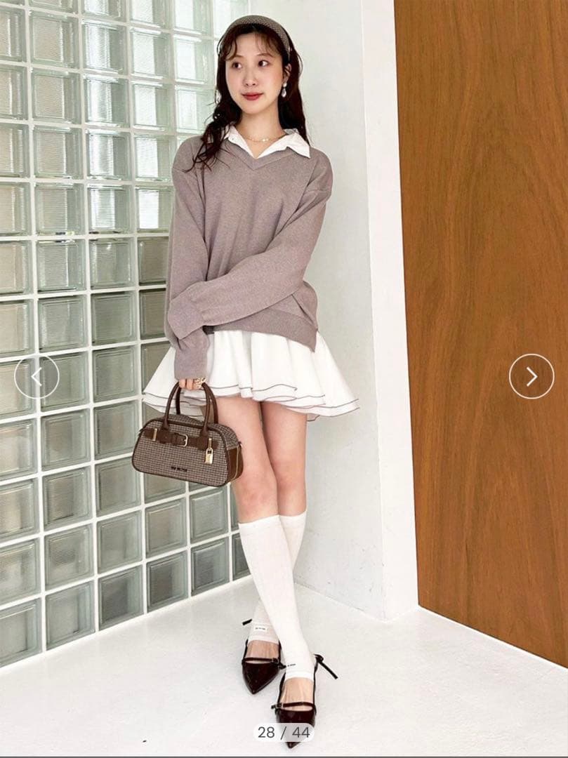 LILY BROWN【限定カラー】シャツドッキングフリルミニワンピース（MOC）