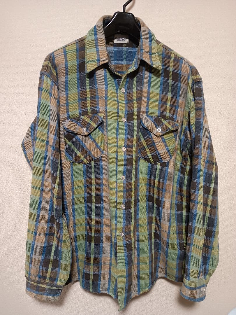 USA製 70s 80s OSHKOSH オシュコシュ ネルシャツ ヘビネル
