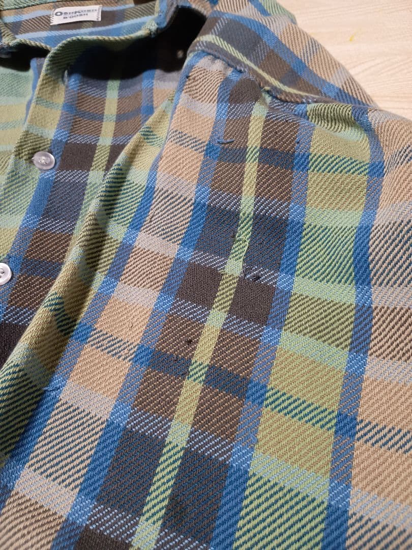 USA製 70s 80s OSHKOSH オシュコシュ ネルシャツ ヘビネル