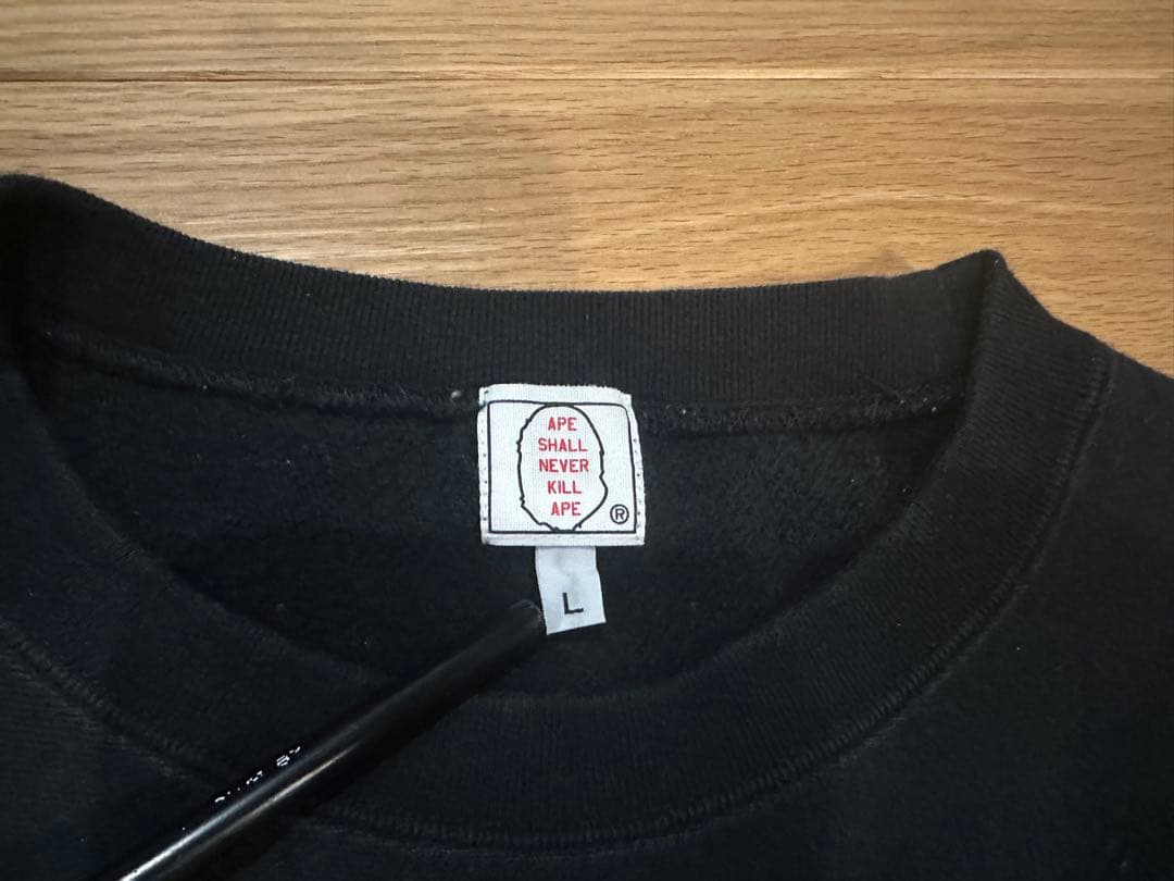 A BATHING APE スワロフスキー カレッジロゴ スウェット BLACK