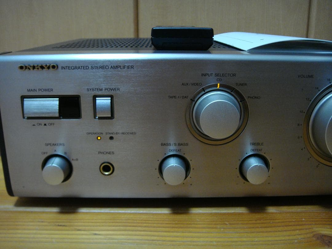 整備済 程度良 ONKYO オンキョー アンプ A-913 リモコン取説付