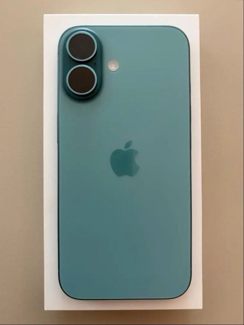 【美品】バッテリー100% iPhone16 ティール 128GB simフリー