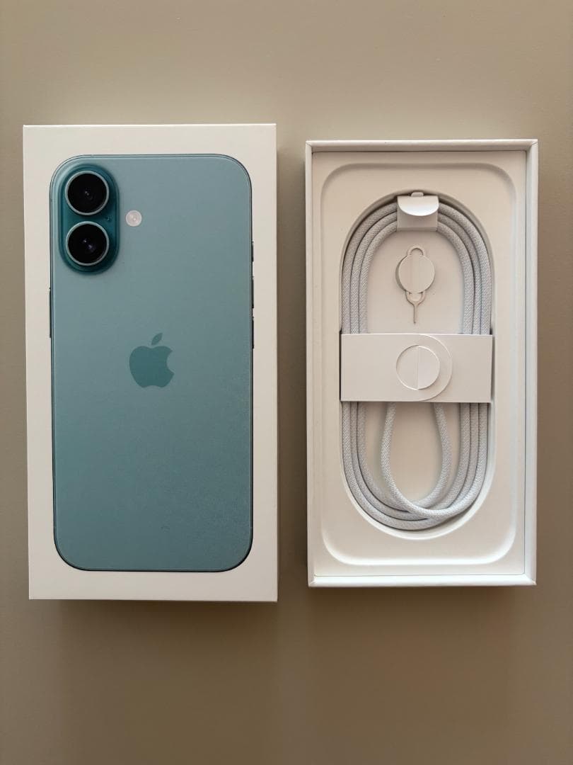 【美品】バッテリー100% iPhone16 ティール 128GB simフリー