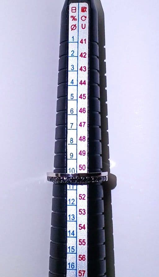 ブラックダイヤモンド　リング　K18WG　三菱ジュエリーコレクション