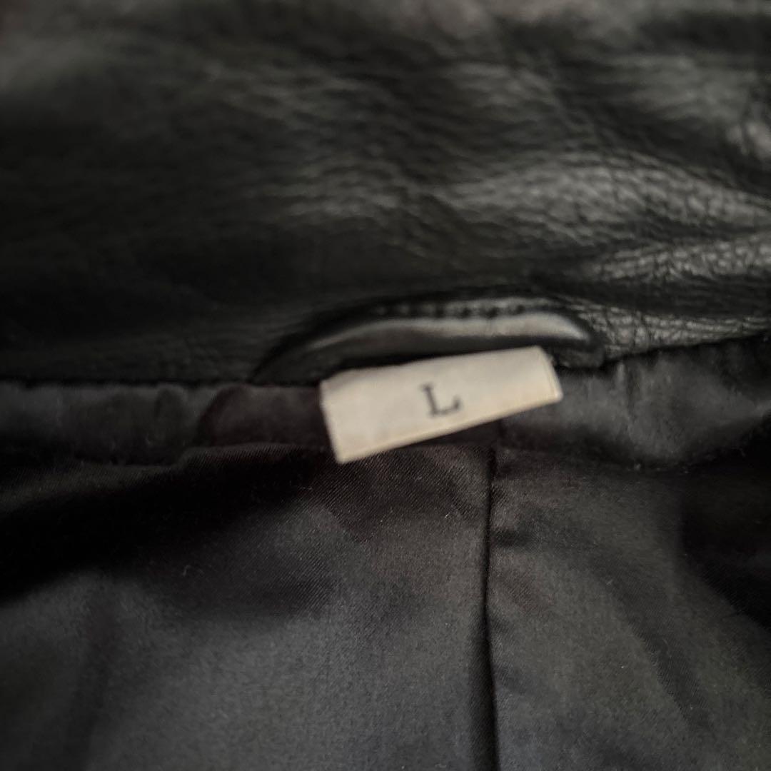 ショート丈ブラックレザージャケットスタンドカラー牛革